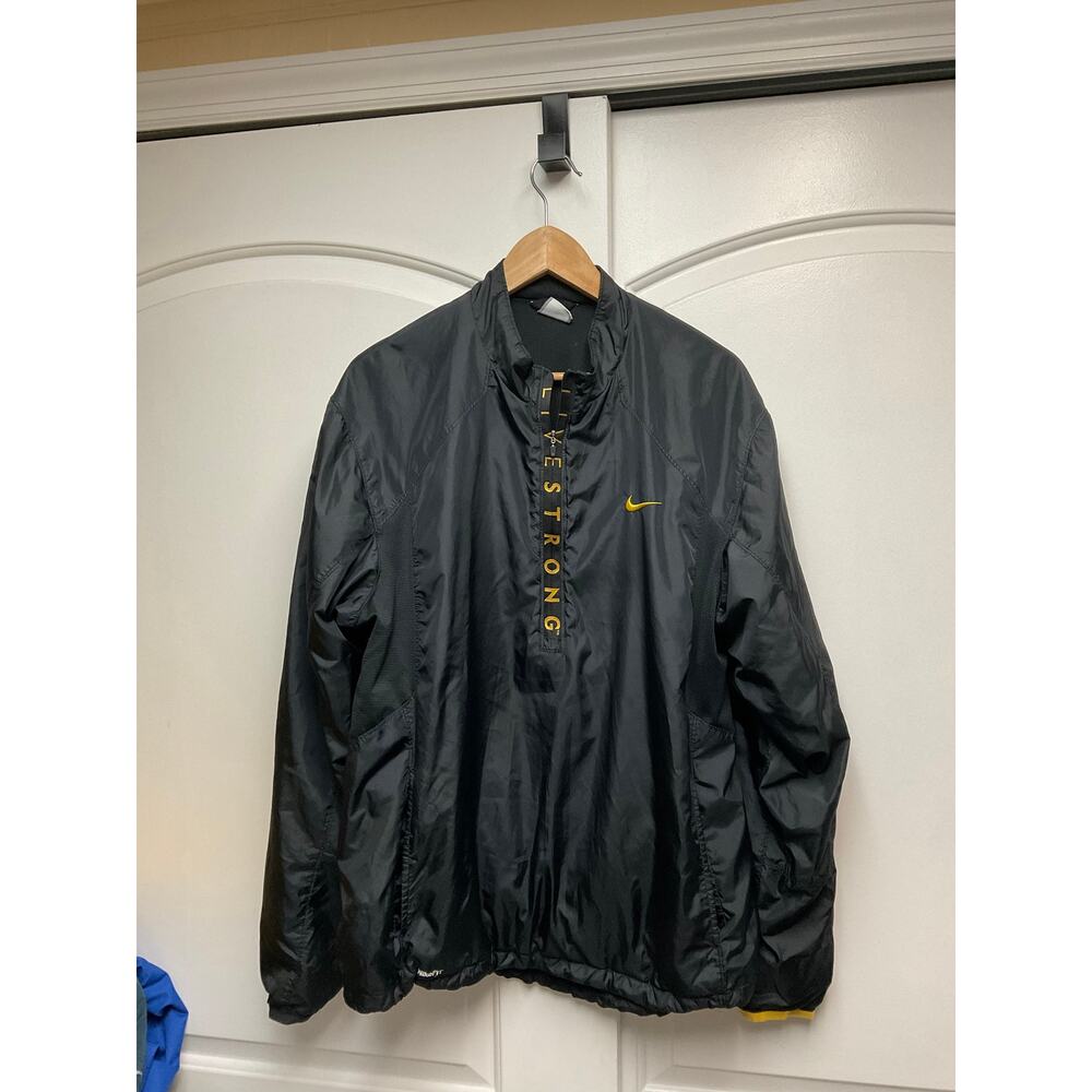 Livestrong Jacket Mens XL Black Half Zip Windbreaker Cycling